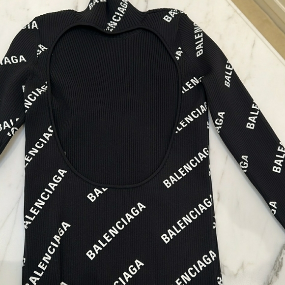 Balenciaga Turtleneck Ribbed Sweater Open Back M - Picture 3 of 15